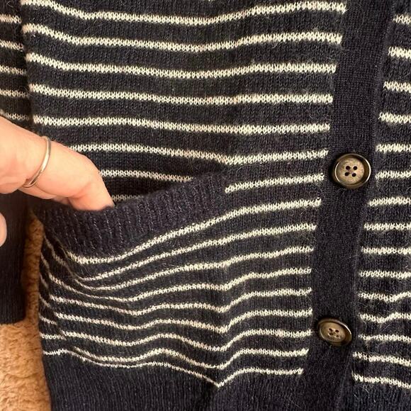 Aerie Mohair Blend Button-Up Nautical Striped Cardigan Womens Sz. S - Picture 2 of 8